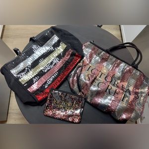 3-Piece Victoria Secret Tote and Wallet Bundle/Individually- Barely Used